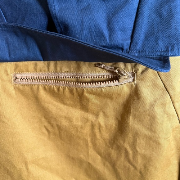 Brixton Colorblock Hooded Anorak Pullover Jacket Navy Mustard 100% Cotton - Picture 4 of 11